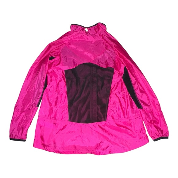 LulaRoe LLR Rise Hot Pink & Black Full Zip Windbreaker Jacket With Mesh Small - Picture 5 of 6